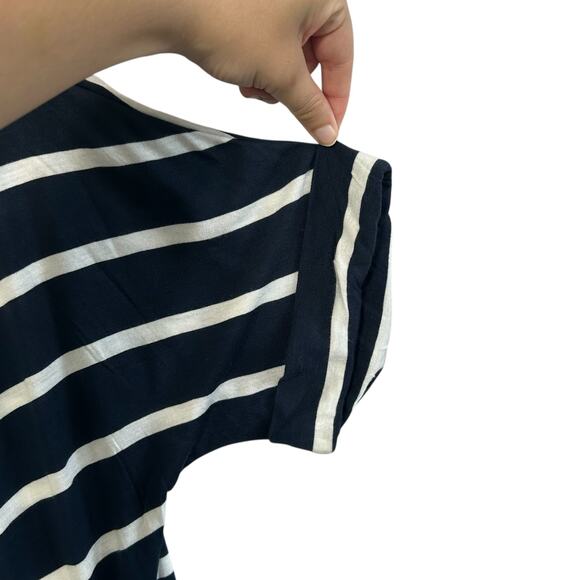 Banana Republic Striped Cowl Neck Top NWT Women's Sz XL Navy White Coastal Chic - Picture 5 of 7